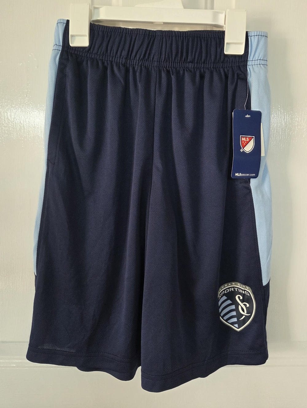 NWT Sporting Kansas City Navy & Light Blue BOY's Shorts - MLS